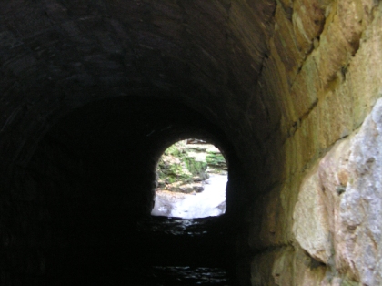 Tunnel through the rail road fill at 7 tubs.